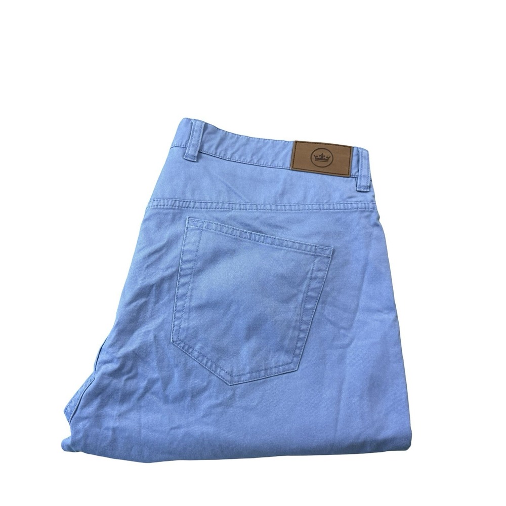 Peter Millar Blue Sateen 5 Pocket Mens Cotton Golf Pant Size 38X30